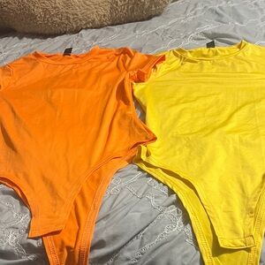 SHEIN Neon Orange and Bright Yellow Bodysuits